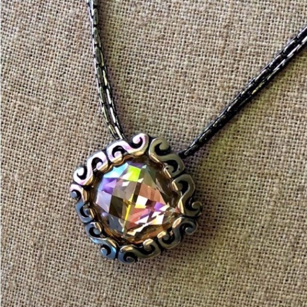 Brighton *Danube* Yellow Crystal 2-Strand Silver Pendant Necklace - Picture 2 of 10